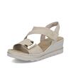 Rieker Cross Strap Velcro Wedge Sandal - Beige